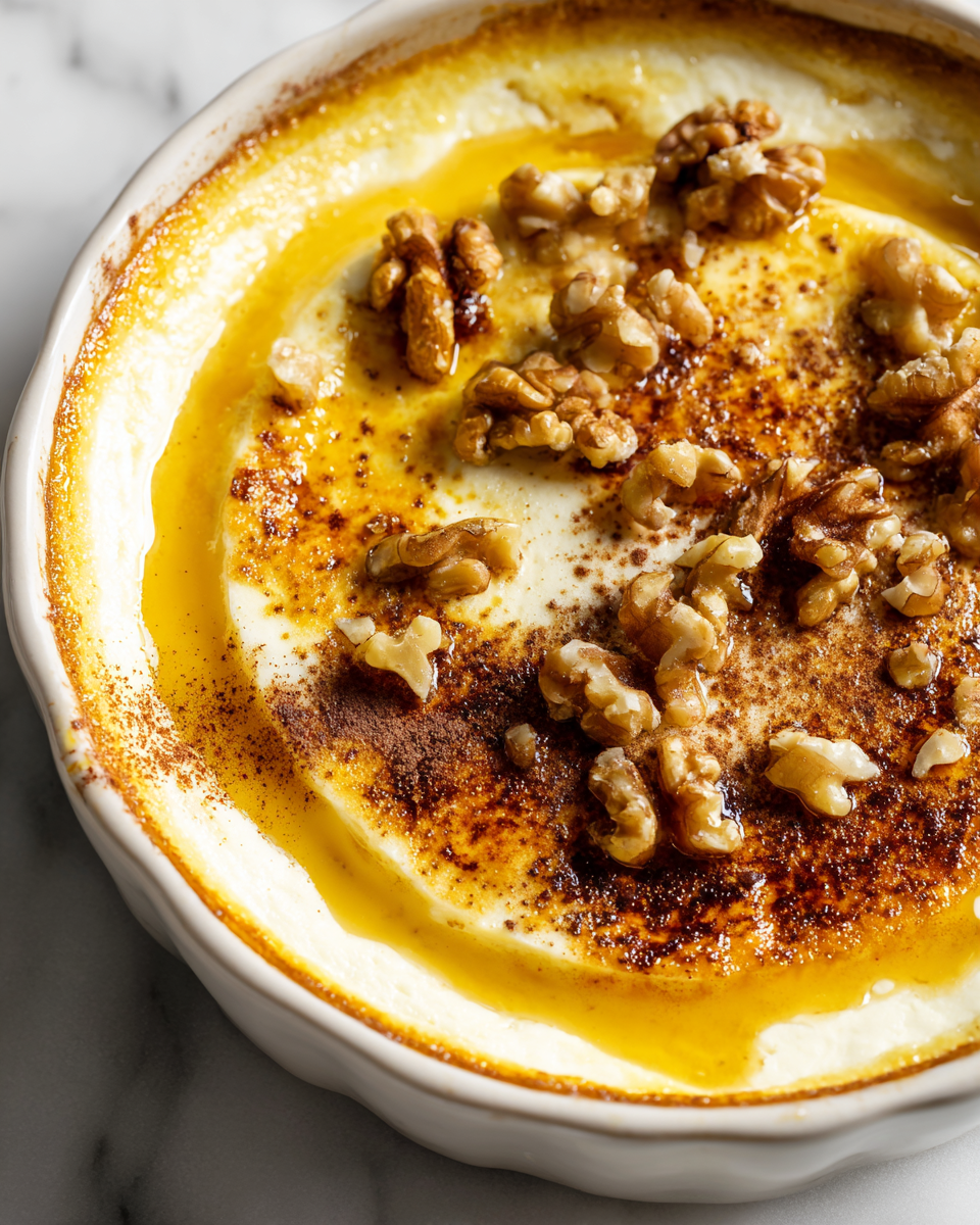 Creamy Baked Yogurt with Cinnamon Creamy baked yogurt with cinnamon, perfect for holiday gatherings. Easy dessert recipe with Greek yogurt and warm spices, ready in 40 minutes.