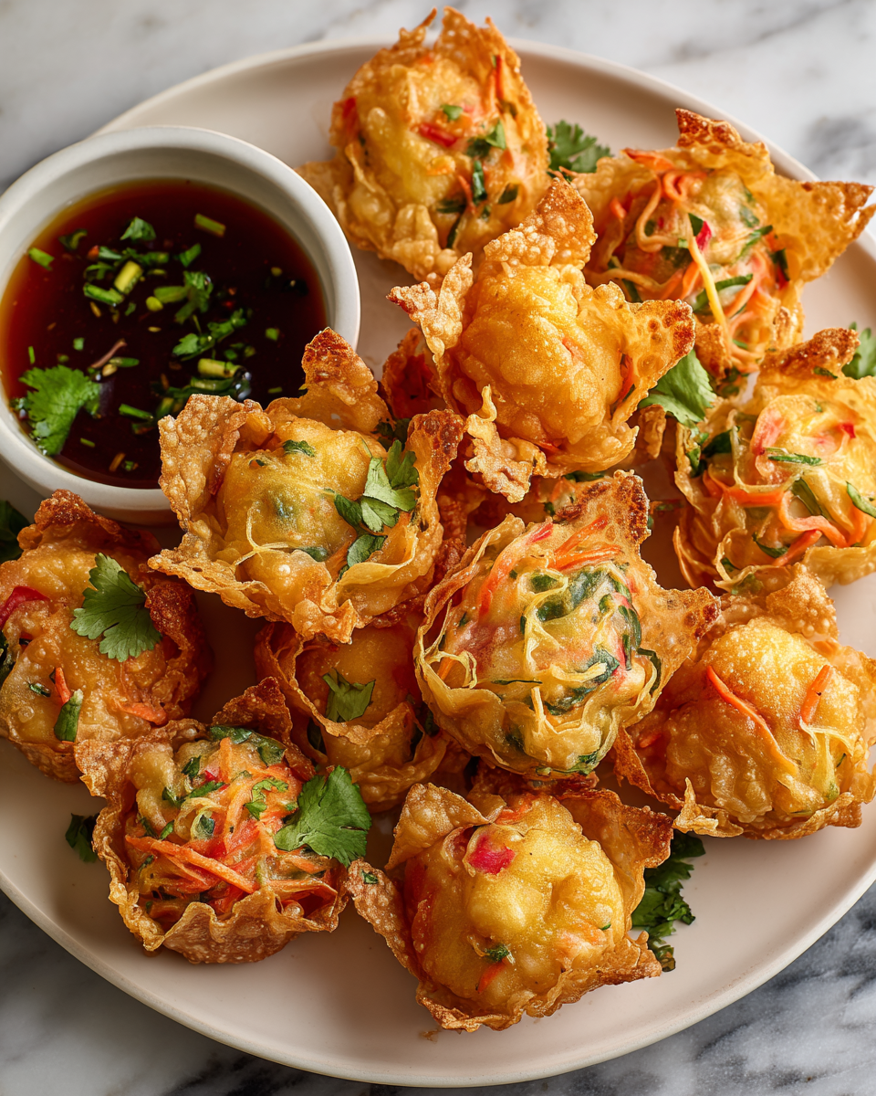 Crispy Rice Paper Dumplings for the Holidays Crispy rice paper dumplings with colorful fillings, perfect for holiday gatherings