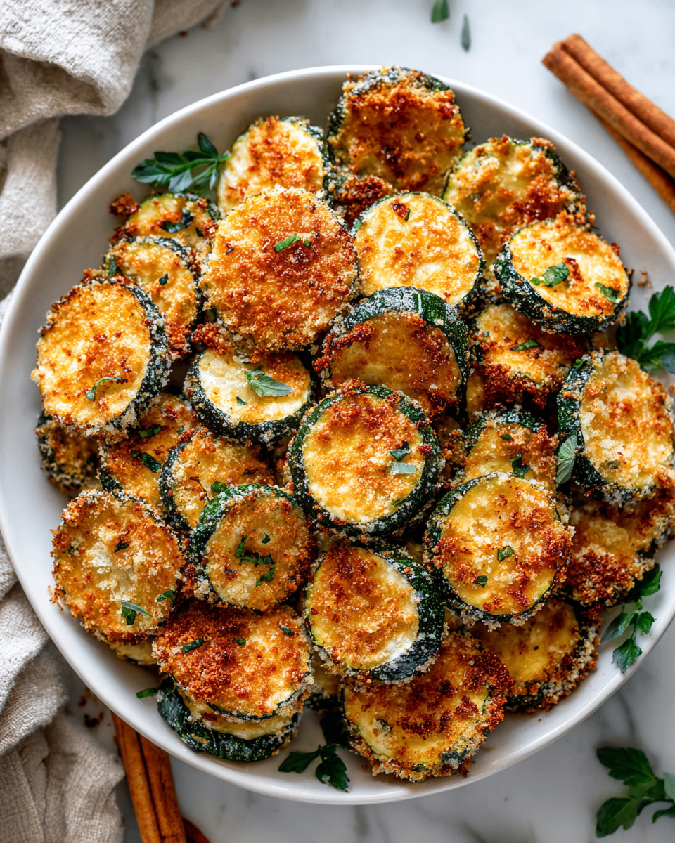 Crispy Zucchini Chips for Holiday Snacking Crispy zucchini chips baked for a healthier holiday snack, perfect alternative to chips and packed with flavor.