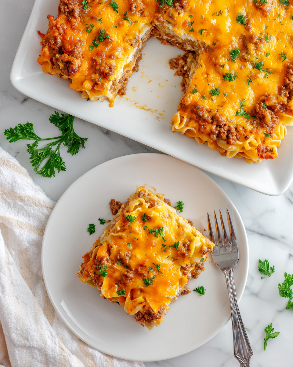 Hearty Beefy Sour Cream Noodle Bake Creamy Beefy Sour Cream Noodle Bake, a hearty casserole perfect for fall gatherings, easy to prepare, and full of nostalgic flavors.