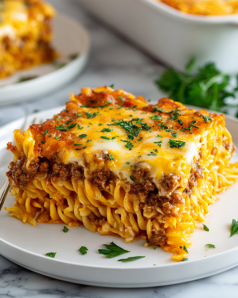 Hearty Beefy Sour Cream Noodle Bake Creamy Beefy Sour Cream Noodle Bake, a hearty casserole perfect for fall gatherings, easy to prepare, and full of nostalgic flavors.