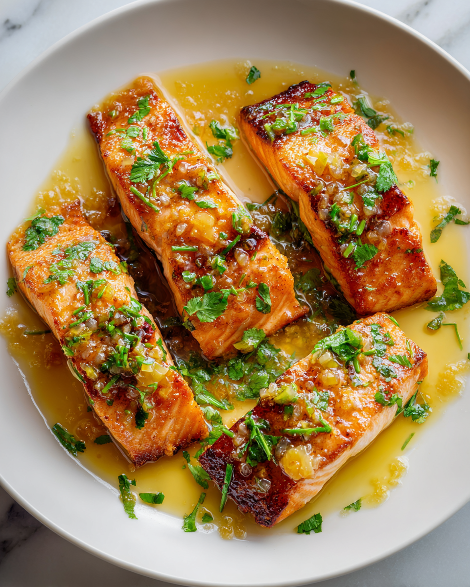 Honey-Glazed Salmon with Browned Butter Lime Sauce Honey-Glazed Salmon fillets seared to perfection with a rich Butter Lime Sauce, perfect for festive occasions and weeknight dinners.