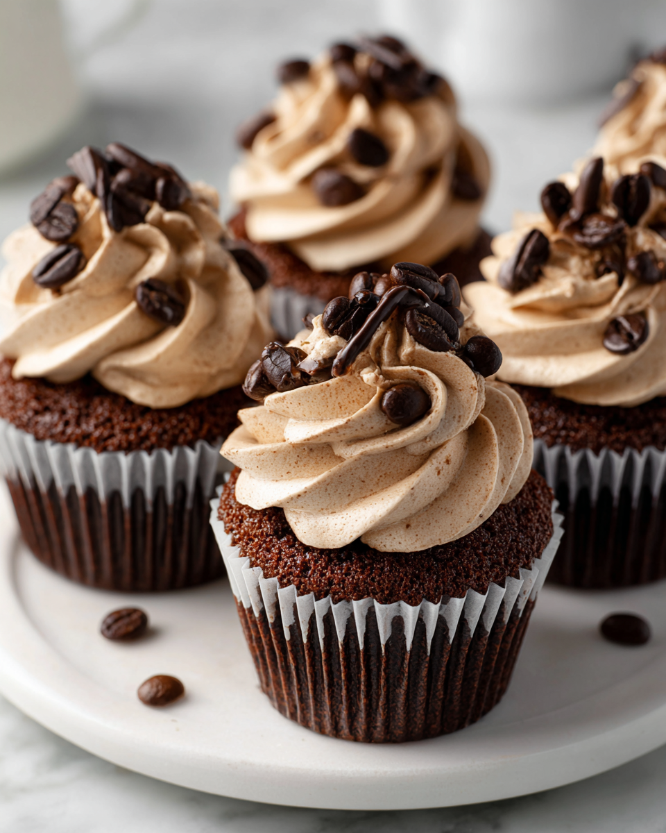 Indulgent Cappuccino Chocolate Cupcakes Delicious cappuccino chocolate cupcakes with creamy frosting