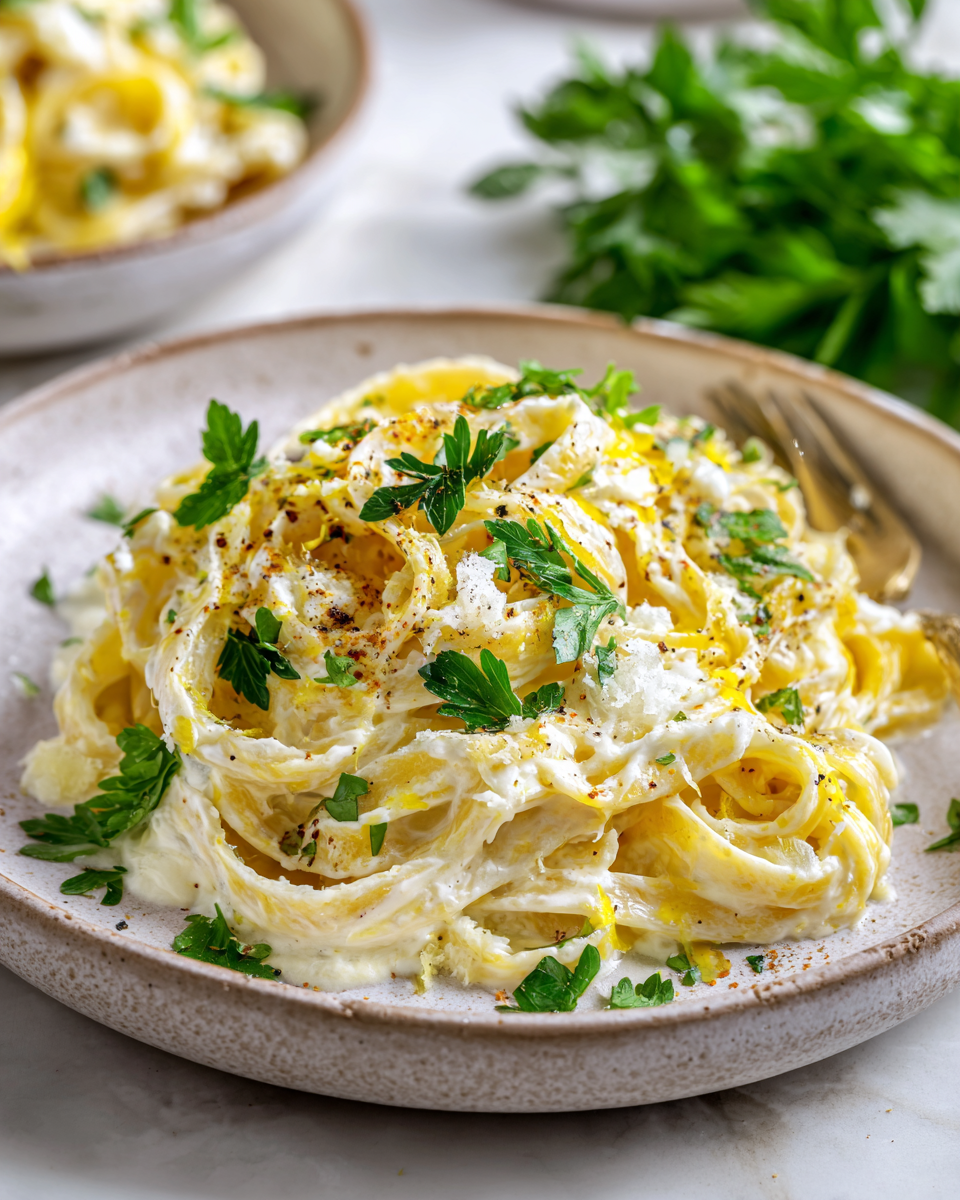 Lemon Garlic Cream Fettuccini for Cozy Gatherings Delicious Lemon Garlic Cream Fettuccini pasta dish, quick, creamy, and perfect for holiday gatherings, made with garlic, lemon, and Parmesan cheese.