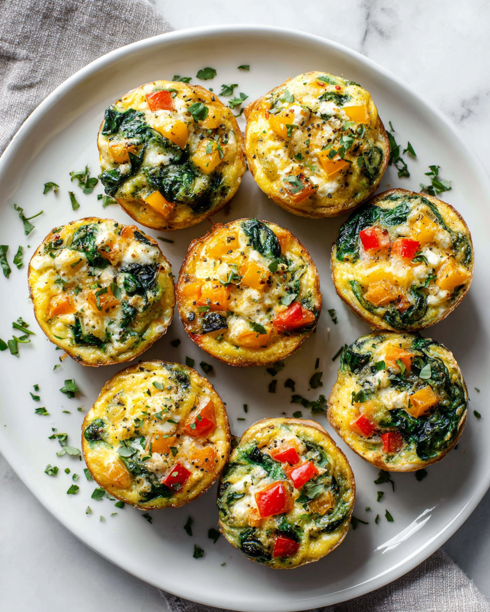 Nutritious Egg White Bites with Spinach and Feta Healthy egg white bites with spinach, feta, and bell peppers, perfect for brunch meal prep