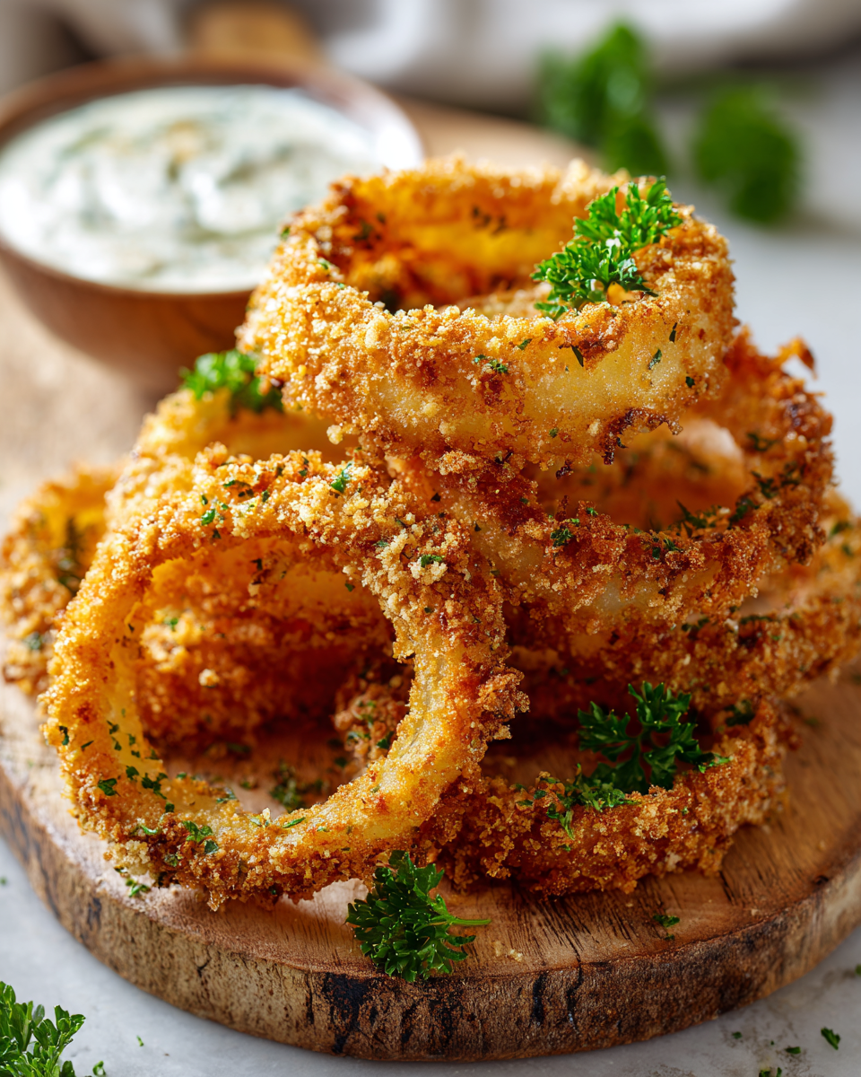 Perfectly Crispy Onion Rings Recipe Delicious crispy onion rings recipe perfect for appetizers with a golden-brown crunchy texture.