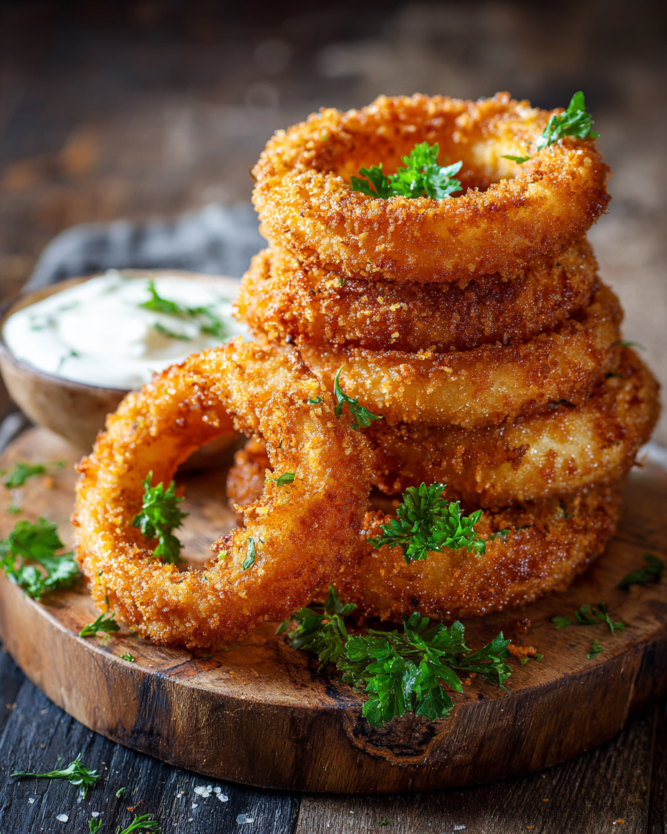 Perfectly Crispy Onion Rings Recipe Delicious crispy onion rings recipe perfect for appetizers with a golden-brown crunchy texture.