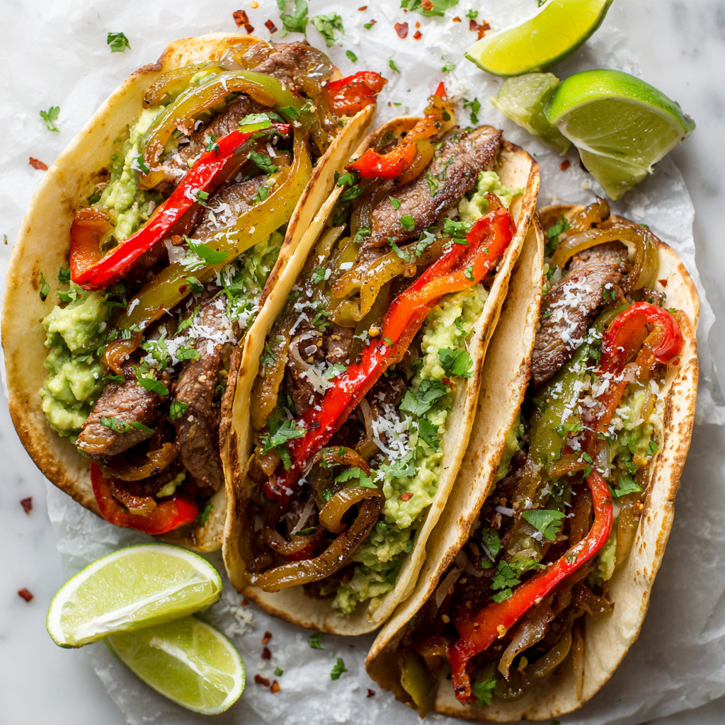 Quick & Flavorful Grilled Steak Fajitas Grilled steak fajitas with marinated flank steak, colorful peppers, and warm tortillas, ideal for delicious gatherings.