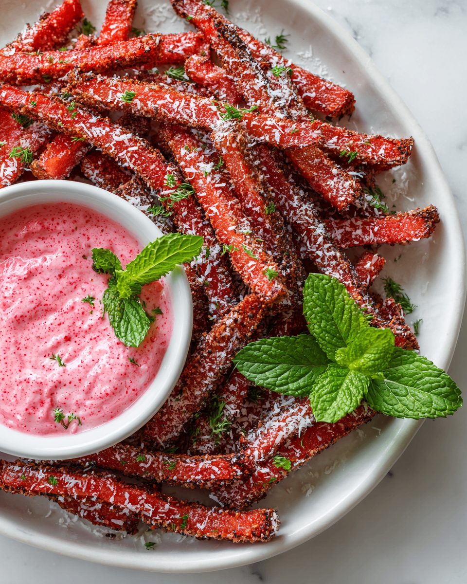 Refreshing Watermelon Fries with Coconut Lime Dip - a perfect healthy snack for gatherings
