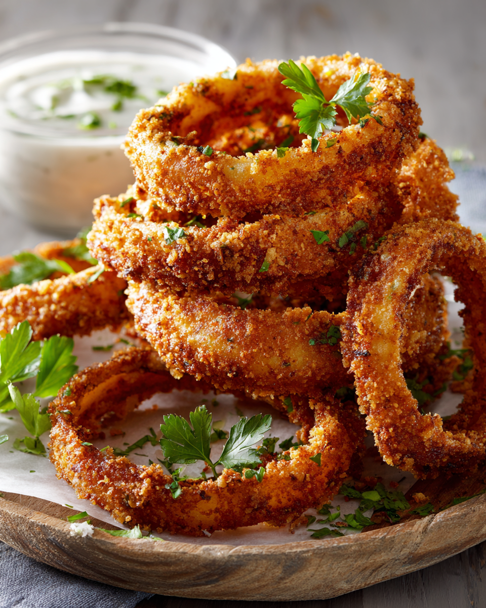 Perfectly Crispy Onion Rings Recipe Delicious crispy onion rings recipe perfect for appetizers with a golden-brown crunchy texture.
