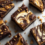 Decadent Peanut Butter Cheesecake Brownie Bars Peanut Butter Cheesecake Brownie Bars topped with chocolate drizzle, delicious holiday dessert, rich and creamy, perfect for gatherings