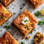 Delicious Greek Phyllo Meat Pie for Festive Gatherings Savory Greek Phyllo Meat Pie with flaky layers and spicy filling, perfect for festive gatherings, easy recipe for the holidays.