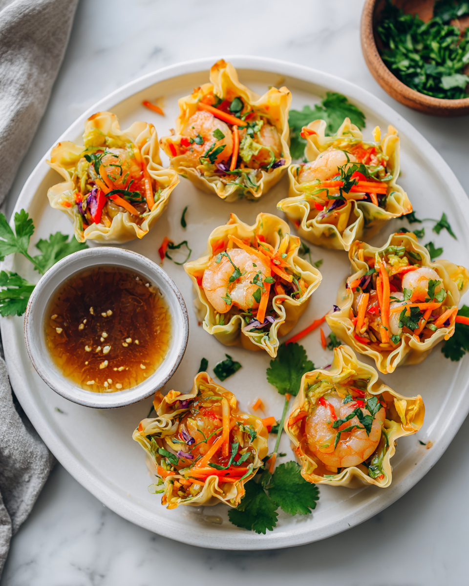 Crispy rice paper dumplings with colorful fillings, perfect for holiday gatherings