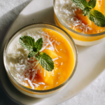 Delicious Mango Coconut Panna Cotta dessert with tropical flavors