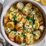 Delicious baked feta potatoes with creamy feta and tender Yukon Gold, perfect for cozy gatherings and festive meals.