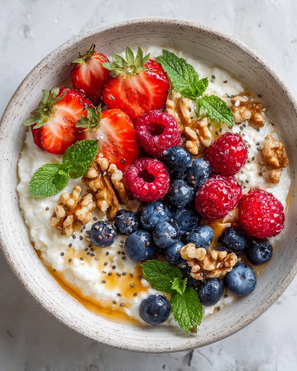 Nutritious Cottage Cheese Bowl with Berries Nutritious Cottage Cheese Bowl with Berries
