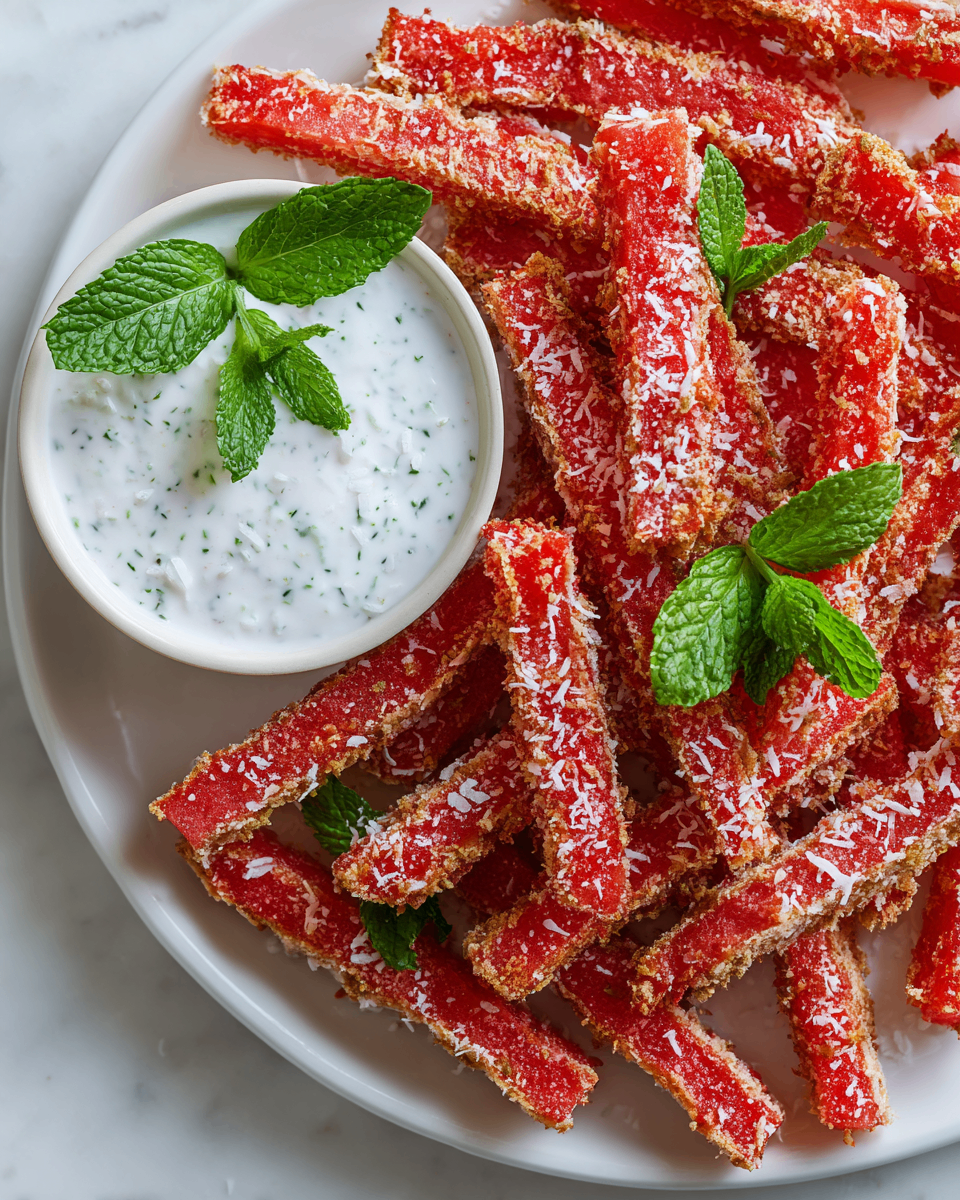 Refreshing Watermelon Fries with Coconut Lime Dip Refreshing Watermelon Fries with Coconut Lime Dip
