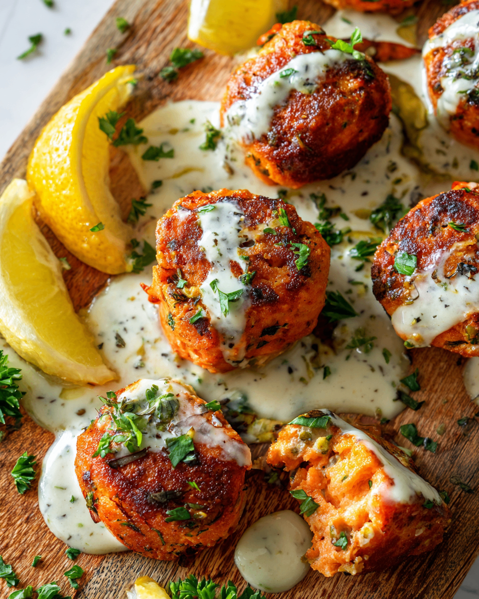 Savory Seared Salmon Bites with Garlic Cream Sauce Savory Seared Salmon Bites with Garlic Cream Sauce