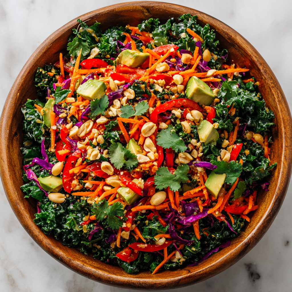 Vibrant Asian Kale Ginger Peanut Salad Vibrant Asian Kale Ginger Peanut Salad