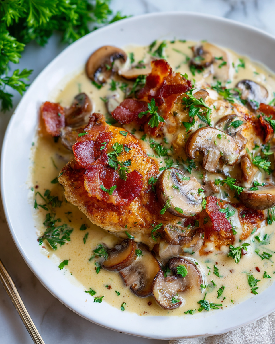 Creamy Bacon Mushroom Thyme Chicken: Cozy Delight fdad9525 b7fb 43e8 a9a8 c6eda2f9c7bftl
