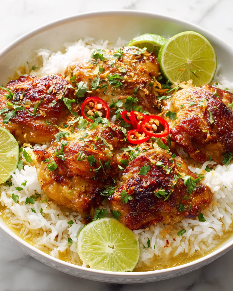Coconut Lime Chicken and Rice combines tropical flavors with tender chicken and fluffy rice, perfect for festive gatherings and cozy dinners.