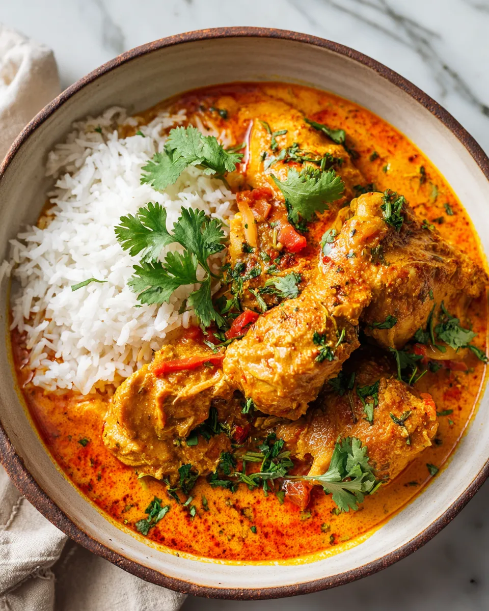 Delicious Slow Cooker Chicken Curry with aromatic spices, perfect for cozy dinners. Enjoy over rice or with naan for a heartwarming meal.