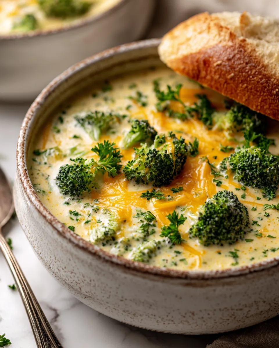 Cozy Creamy Broccoli Cheese Soup Recipe Creamy broccoli cheese soup, perfect for winter gatherings, quick recipe, rich in flavor, delicious comfort food.