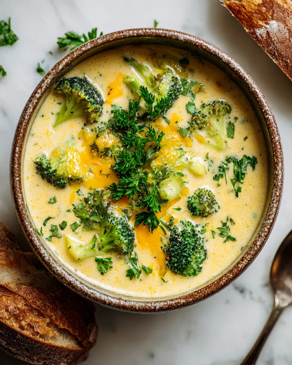 Cozy Creamy Broccoli Cheese Soup Recipe Creamy broccoli cheese soup, perfect for winter gatherings, quick recipe, rich in flavor, delicious comfort food.