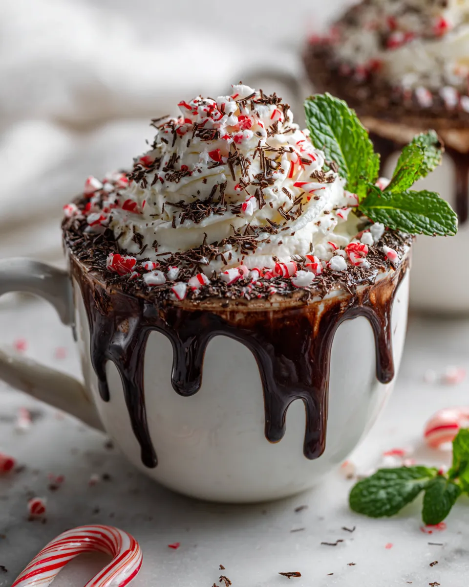 cozy homemade peppermint mocha with espresso and whipped cream, perfect for fall and winter holidays