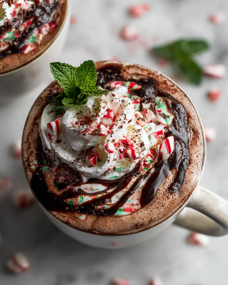 cozy homemade peppermint mocha with espresso and whipped cream, perfect for fall and winter holidays
