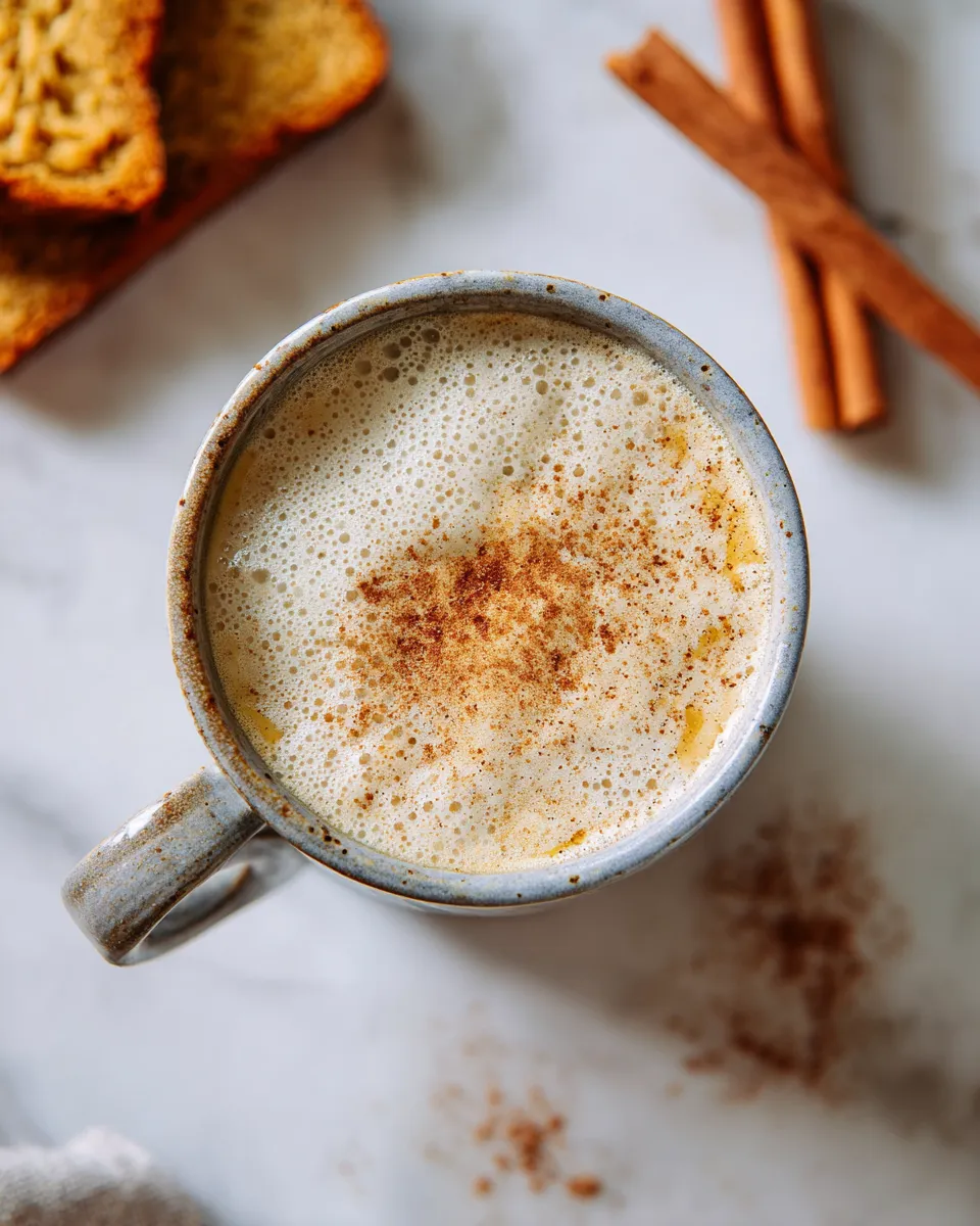 Delicious oat milk honey latte made with brewed coffee and warm oat milk, perfect for cozy autumn afternoons. Homemade festive latte drink.