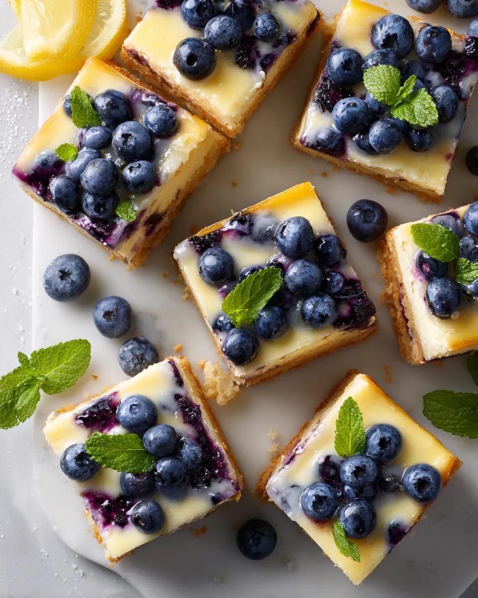 Delicious lemon blueberry cheesecake with creamy filling and vibrant blueberry topping, perfect dessert for holidays and gatherings.