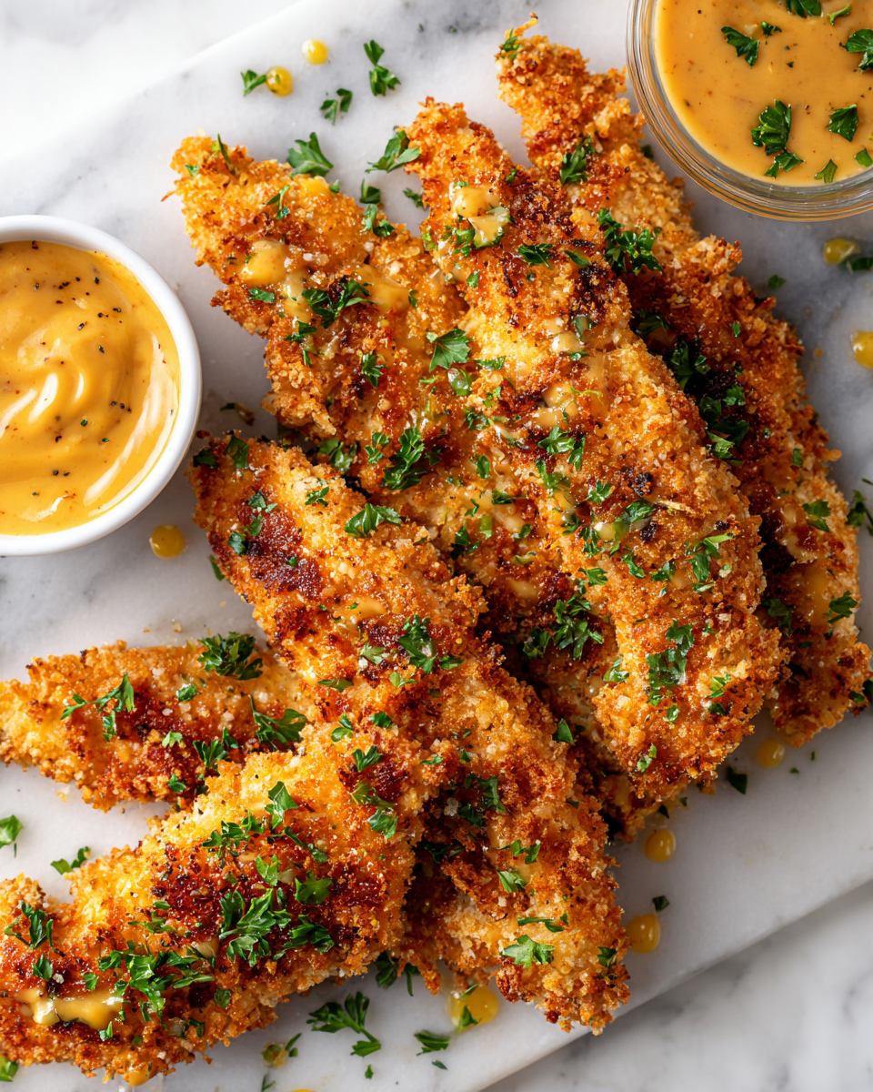 Crispy baked chicken tenders marinated in buttermilk with crunchy Panko coating, perfect for any occasion.