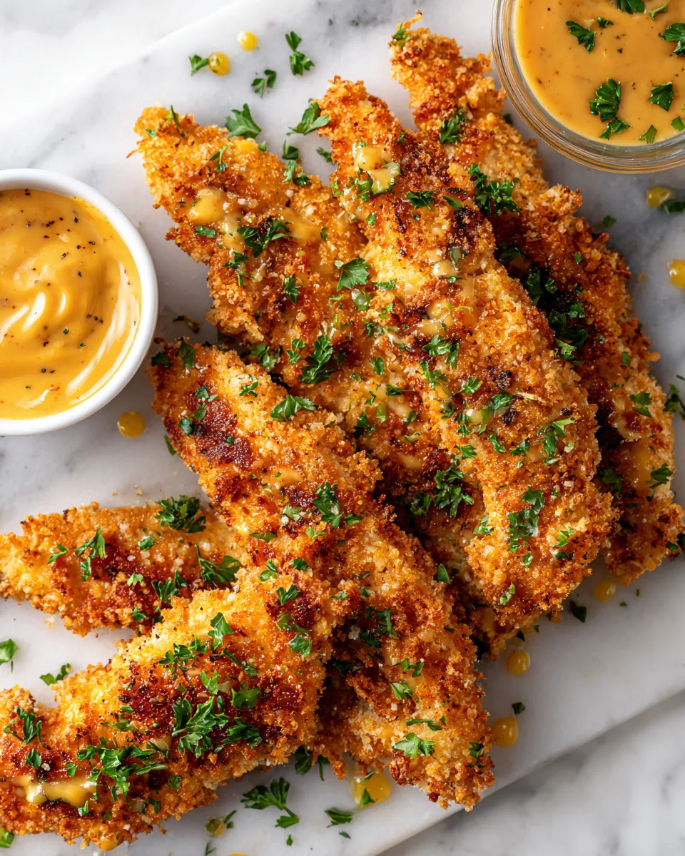 Crispy baked chicken tenders marinated in buttermilk with crunchy Panko coating, perfect for any occasion.