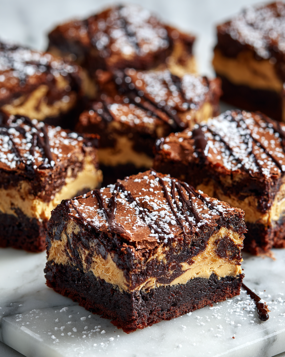 Decadent Peanut Butter-Stuffed Brownies Peanut Butter-Stuffed Brownies combining rich chocolate and creamy peanut butter for a delicious dessert