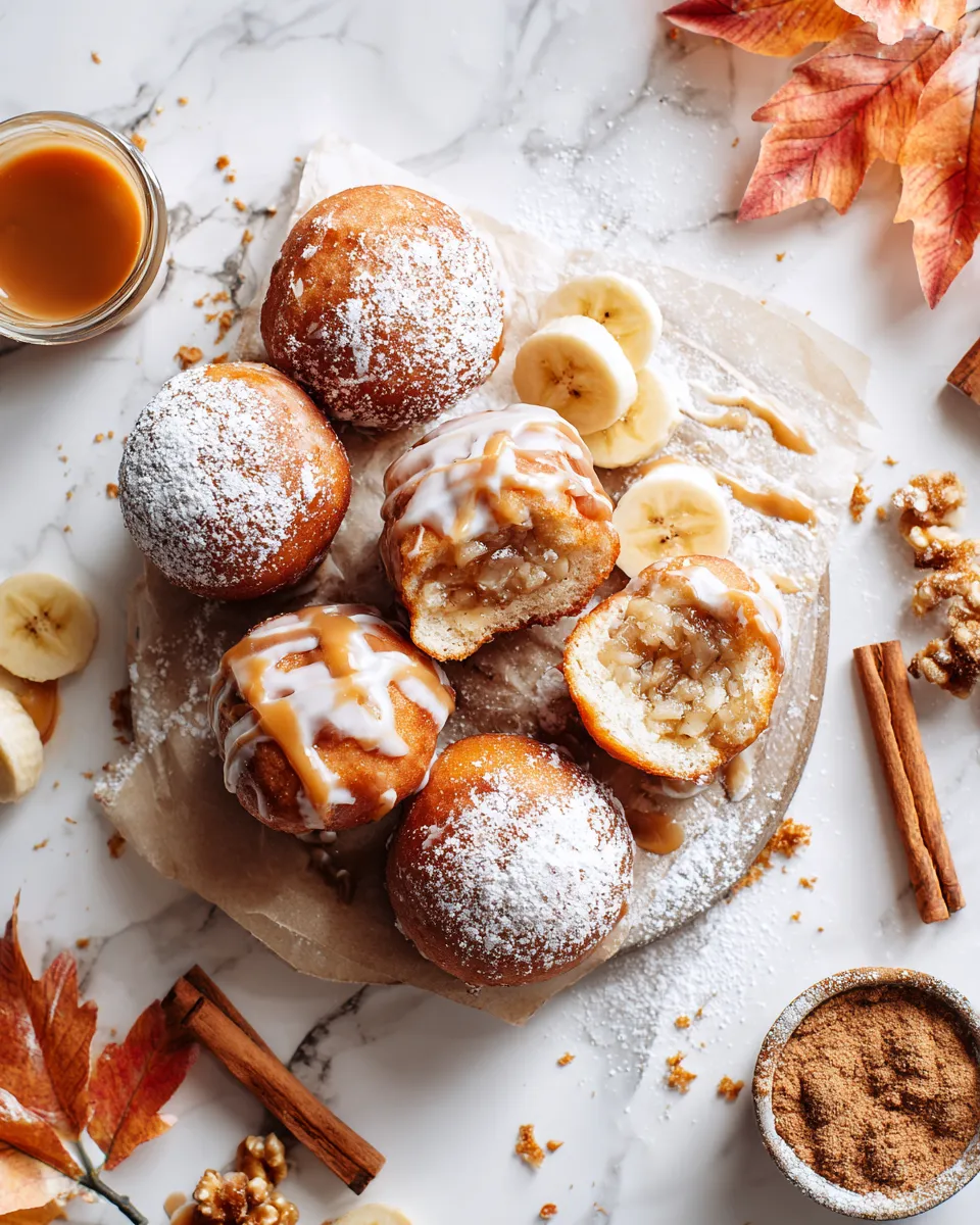Banana Pudding Donuts with warm, cozy flavors perfect for fall gatherings and celebrations
