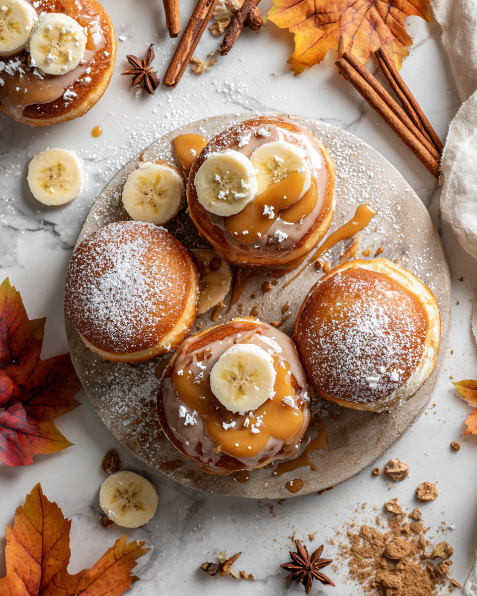 Banana Pudding Donuts with warm, cozy flavors perfect for fall gatherings and celebrations