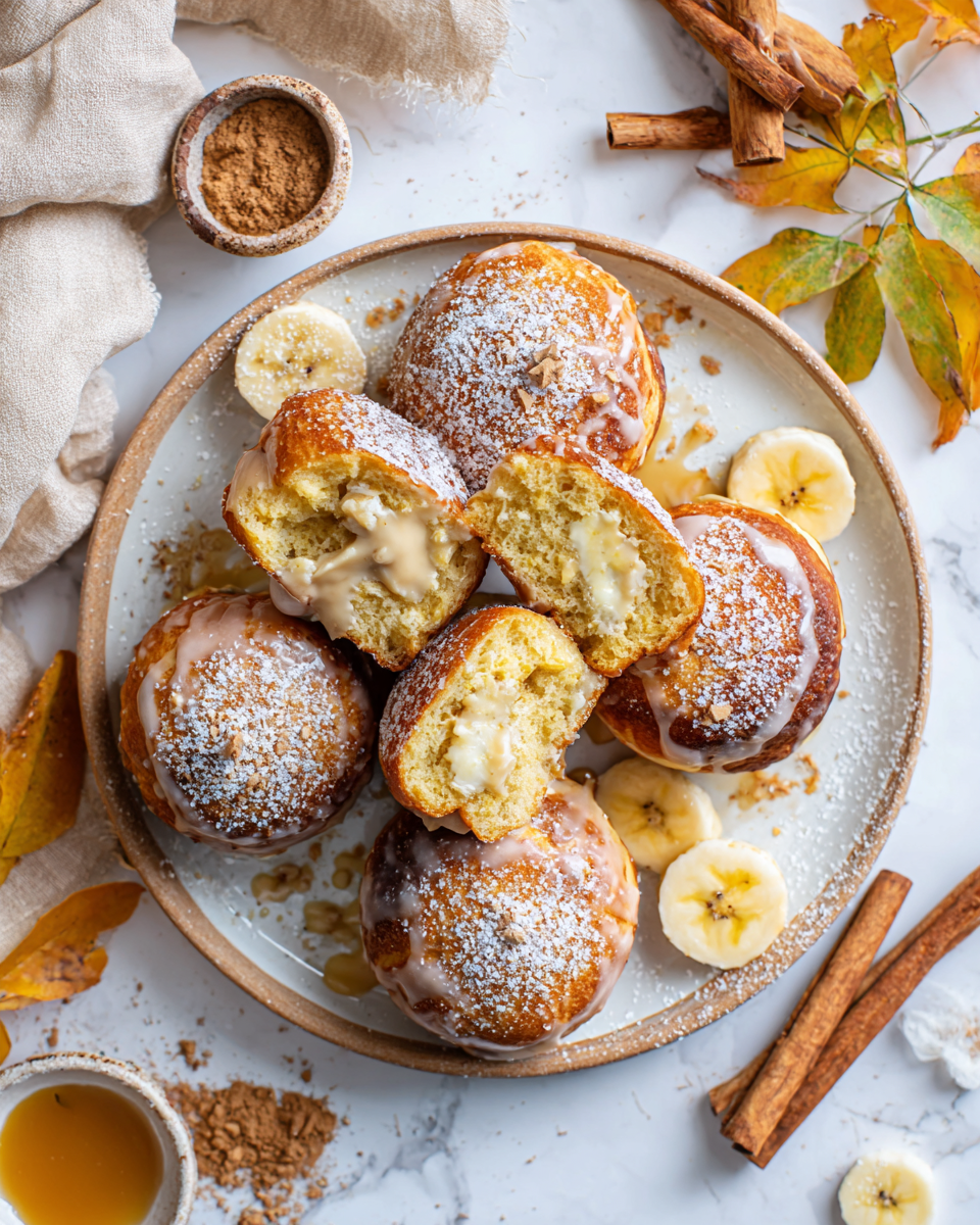 Banana Pudding Donuts with warm, cozy flavors perfect for fall gatherings and celebrations