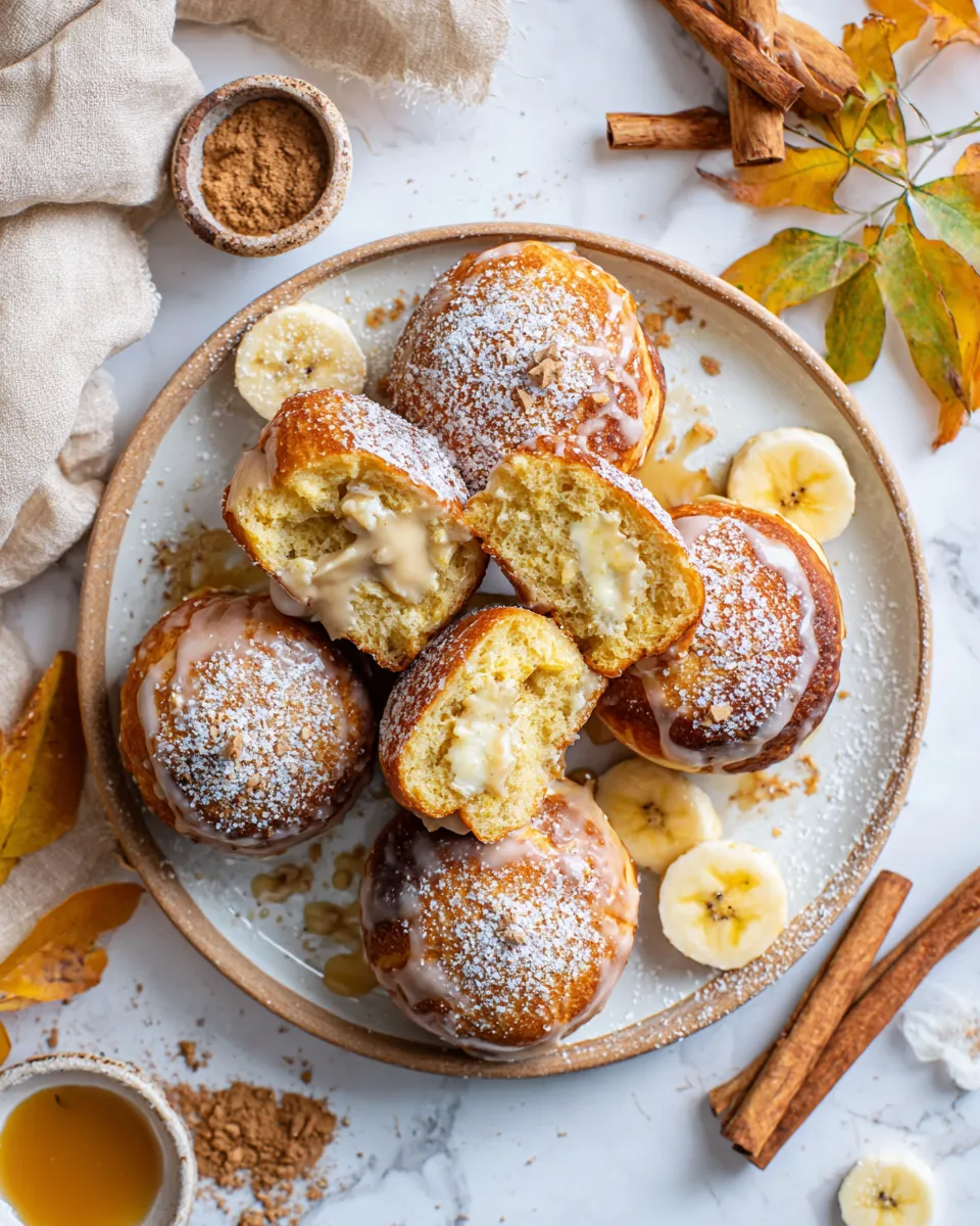 Banana Pudding Donuts with warm, cozy flavors perfect for fall gatherings and celebrations