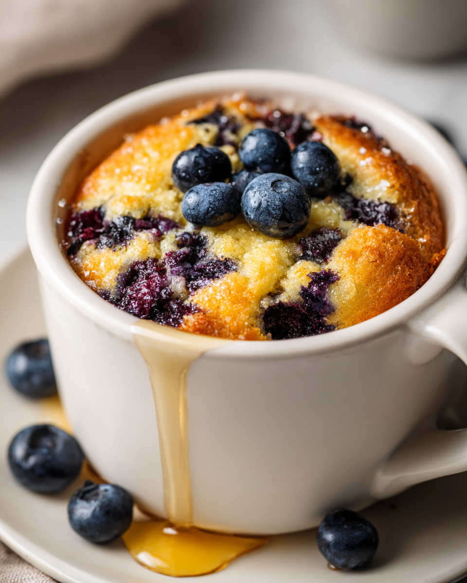 Delicious Blueberry Muffin in a Mug Blueberry muffin in a mug, quick and easy recipe perfect for cozy holiday treats.