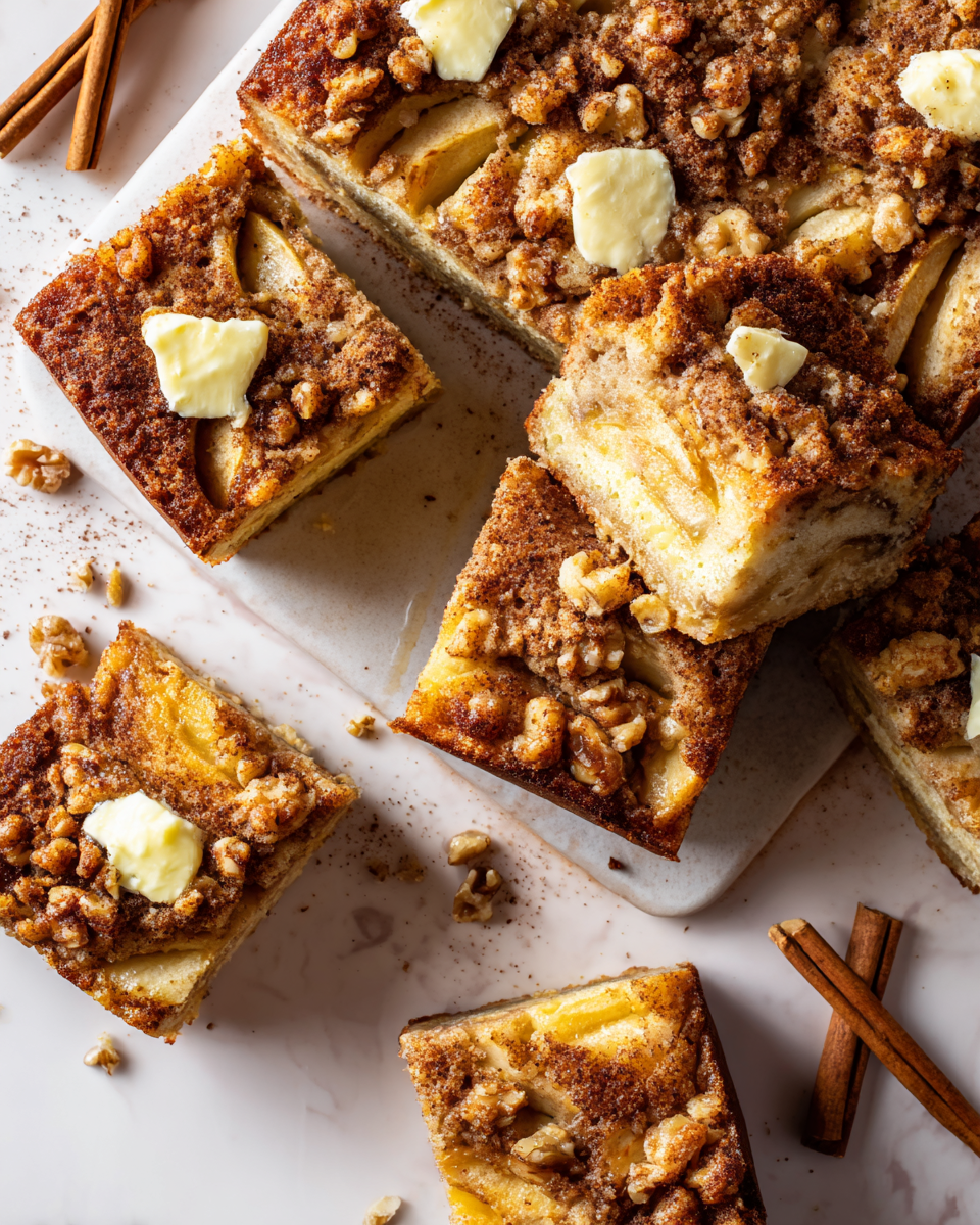 Delicious Cinnamon Apple Cake Recipe Cinnamon apple cake with a crunchy topping, perfect for autumn desserts and holiday gatherings. Easy to make and delicious warm or at room temperature.