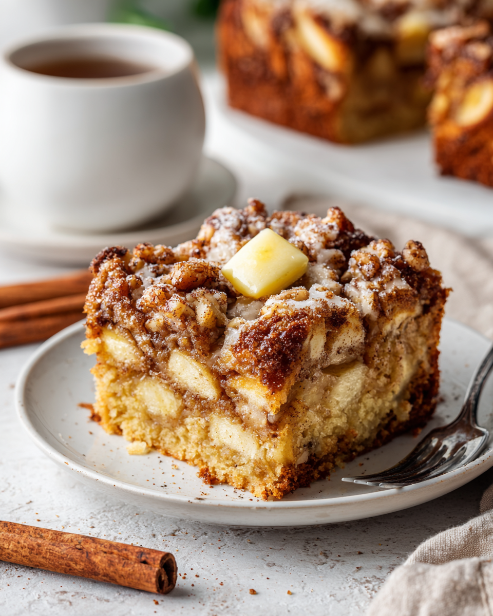 Delicious Cinnamon Apple Cake Recipe Cinnamon apple cake with a crunchy topping, perfect for autumn desserts and holiday gatherings. Easy to make and delicious warm or at room temperature.