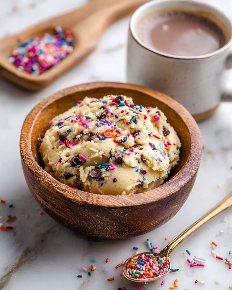 Edible cookie dough recipe, safe to eat raw, no baking required, perfect for holidays and gifting.