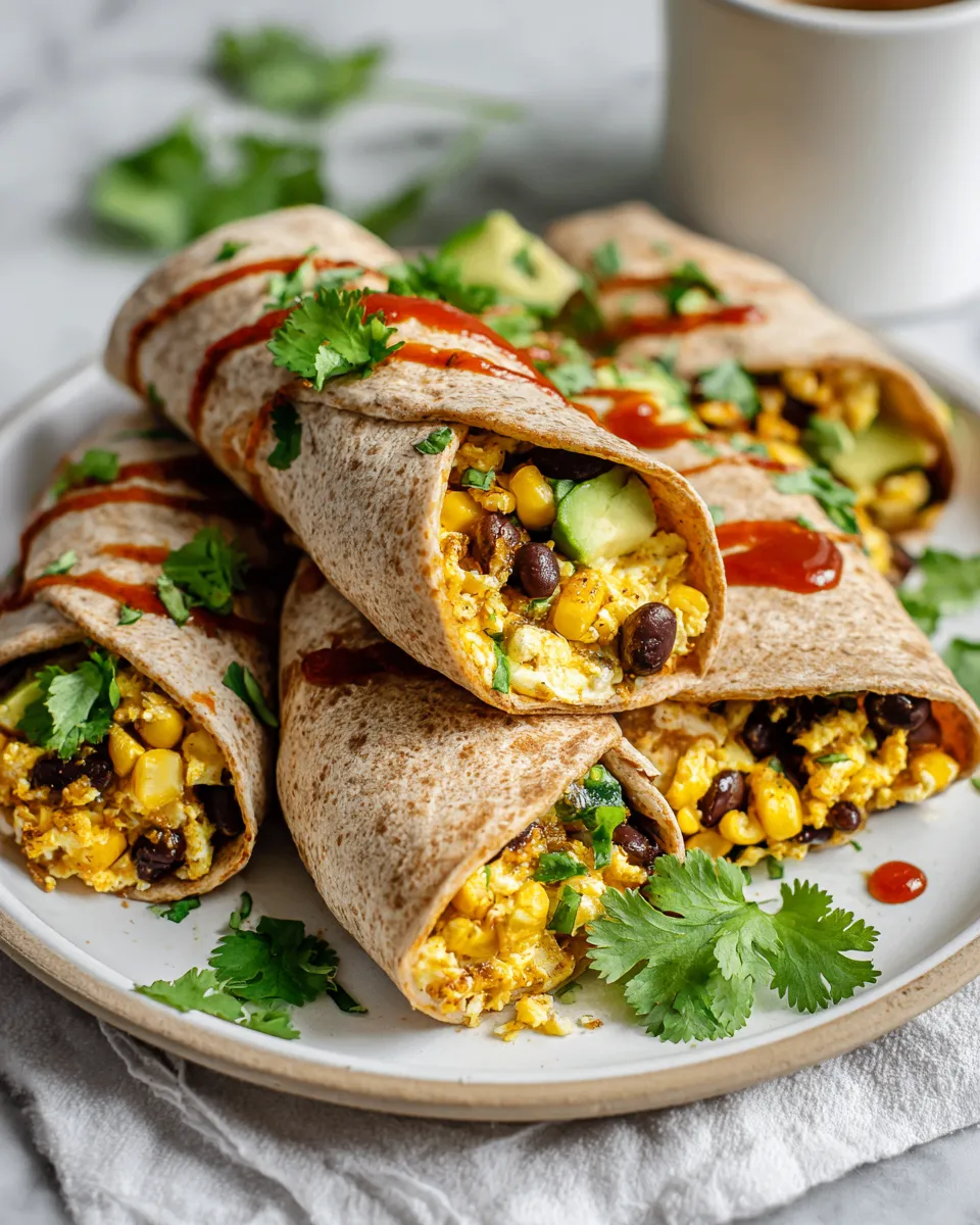 Healthy breakfast burritos packed with eggs, beans, and avocado. Perfect for quick meals and meal prep.