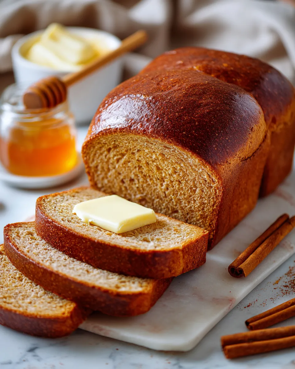 Homemade Honey Whole Wheat Bread, perfect for holiday gatherings. Soft, wholesome loaf packed with flavor.