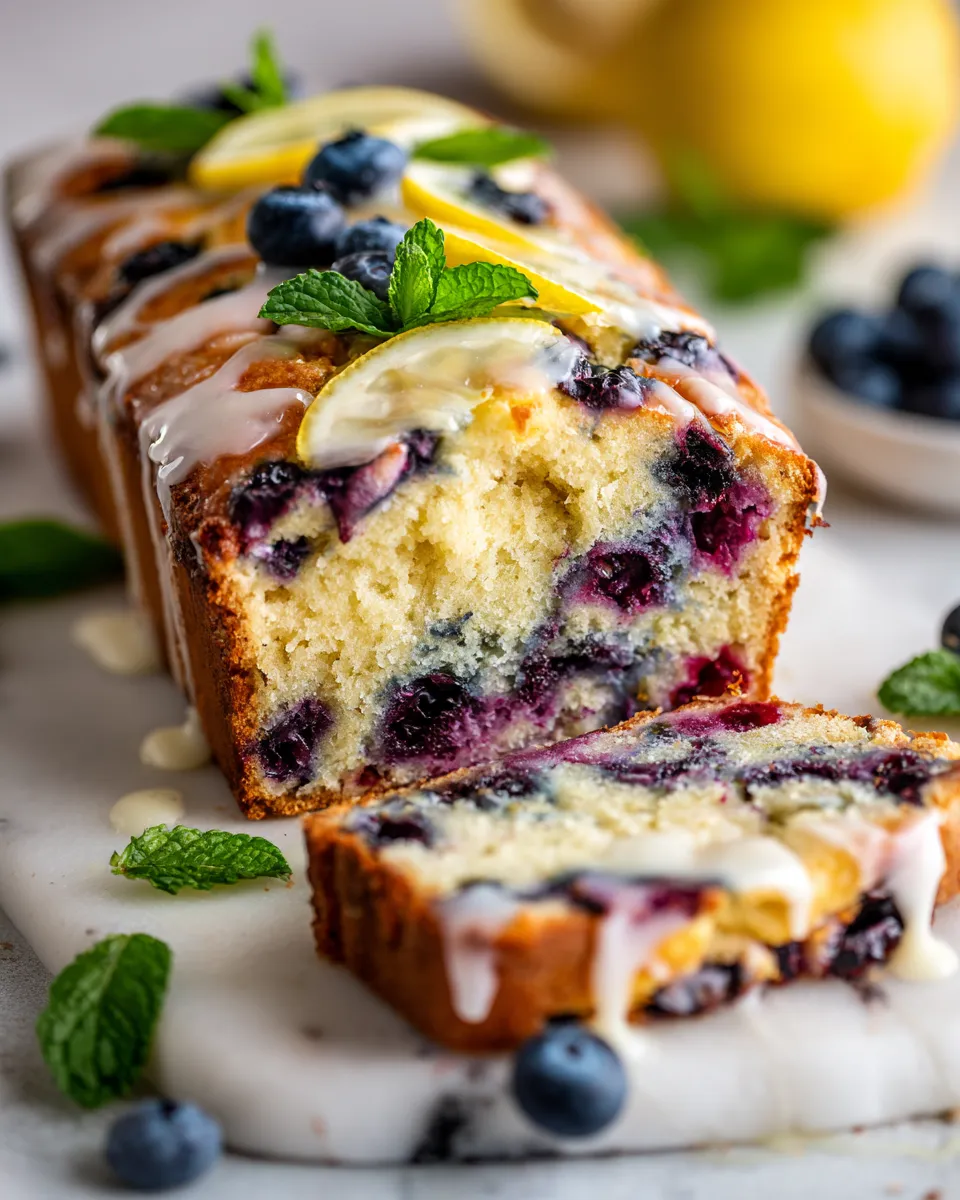 Lemon Blueberry Bread featuring zesty lemon and sweet blueberries, a delightful quick bread perfect for gatherings and festive moments.