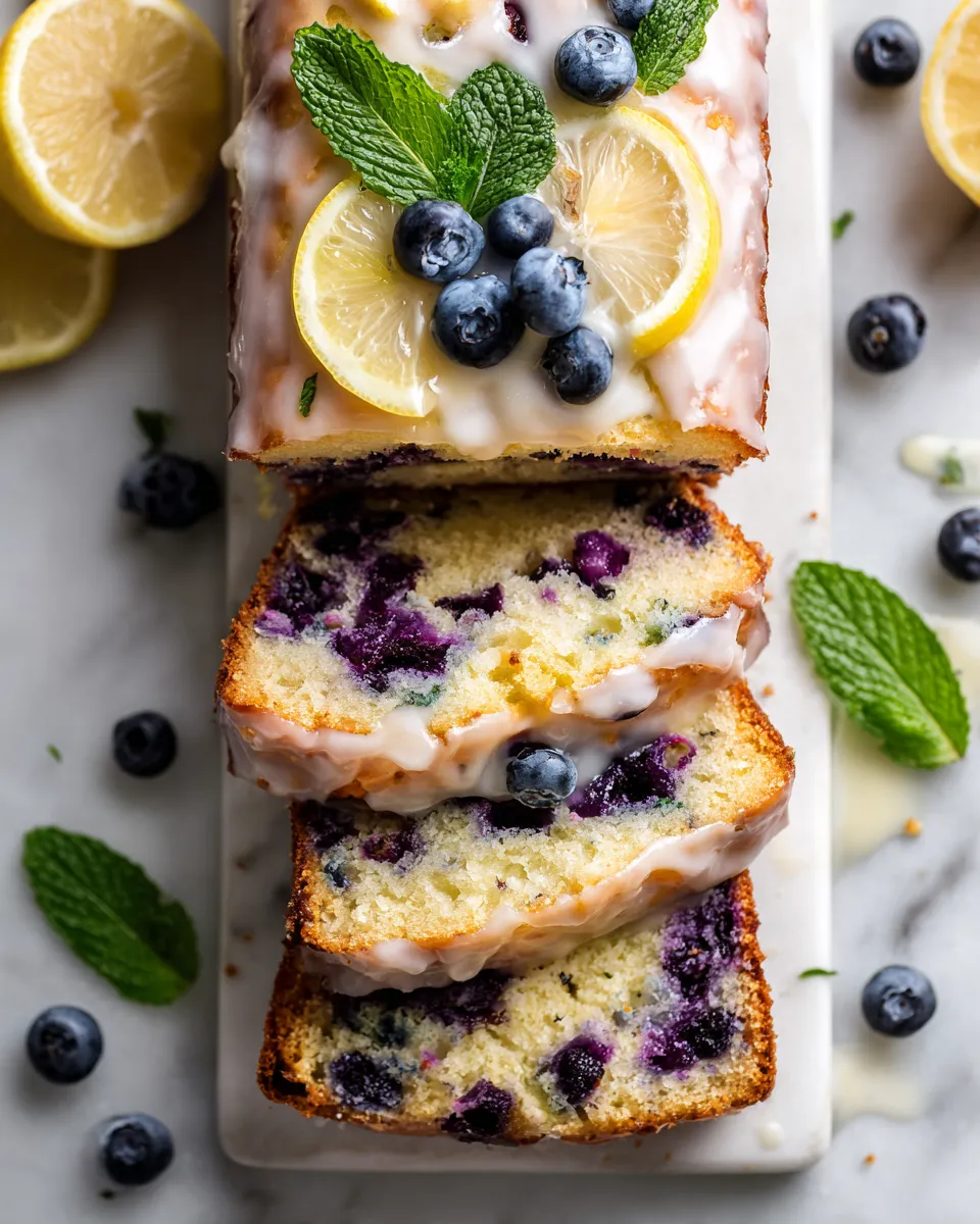 Lemon Blueberry Bread featuring zesty lemon and sweet blueberries, a delightful quick bread perfect for gatherings and festive moments.