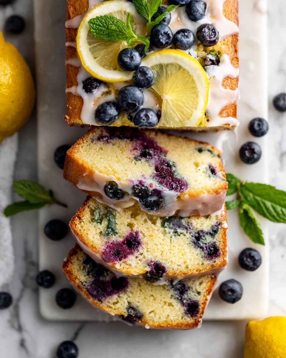 Lemon Blueberry Bread featuring zesty lemon and sweet blueberries, a delightful quick bread perfect for gatherings and festive moments.