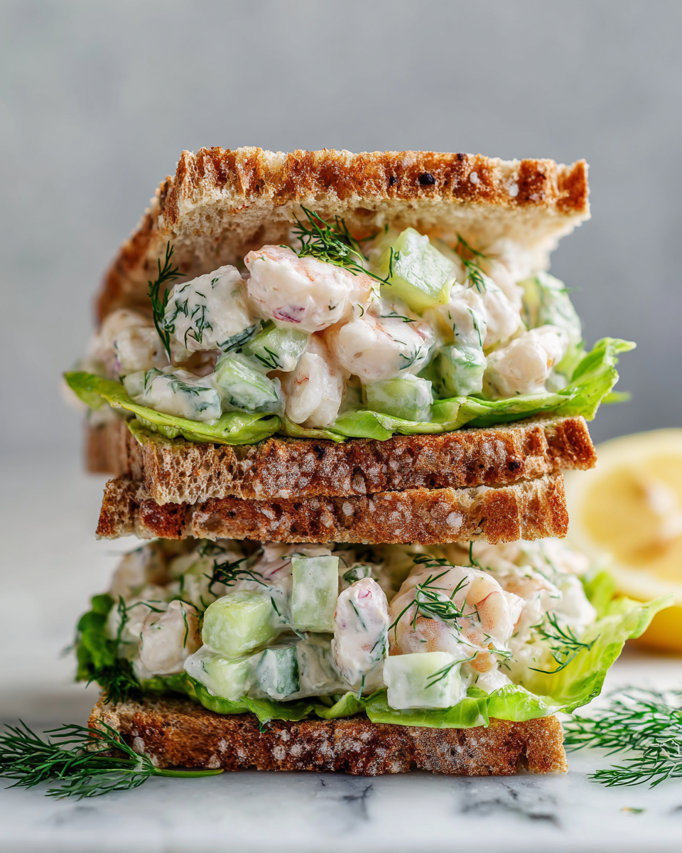 Delicious Shrimp Salad Sandwich with Cucumber and Dill Quick Shrimp Salad Sandwich with Cucumber and Dill, a refreshing and flavorful dish perfect for gatherings, ready in 30 minutes.