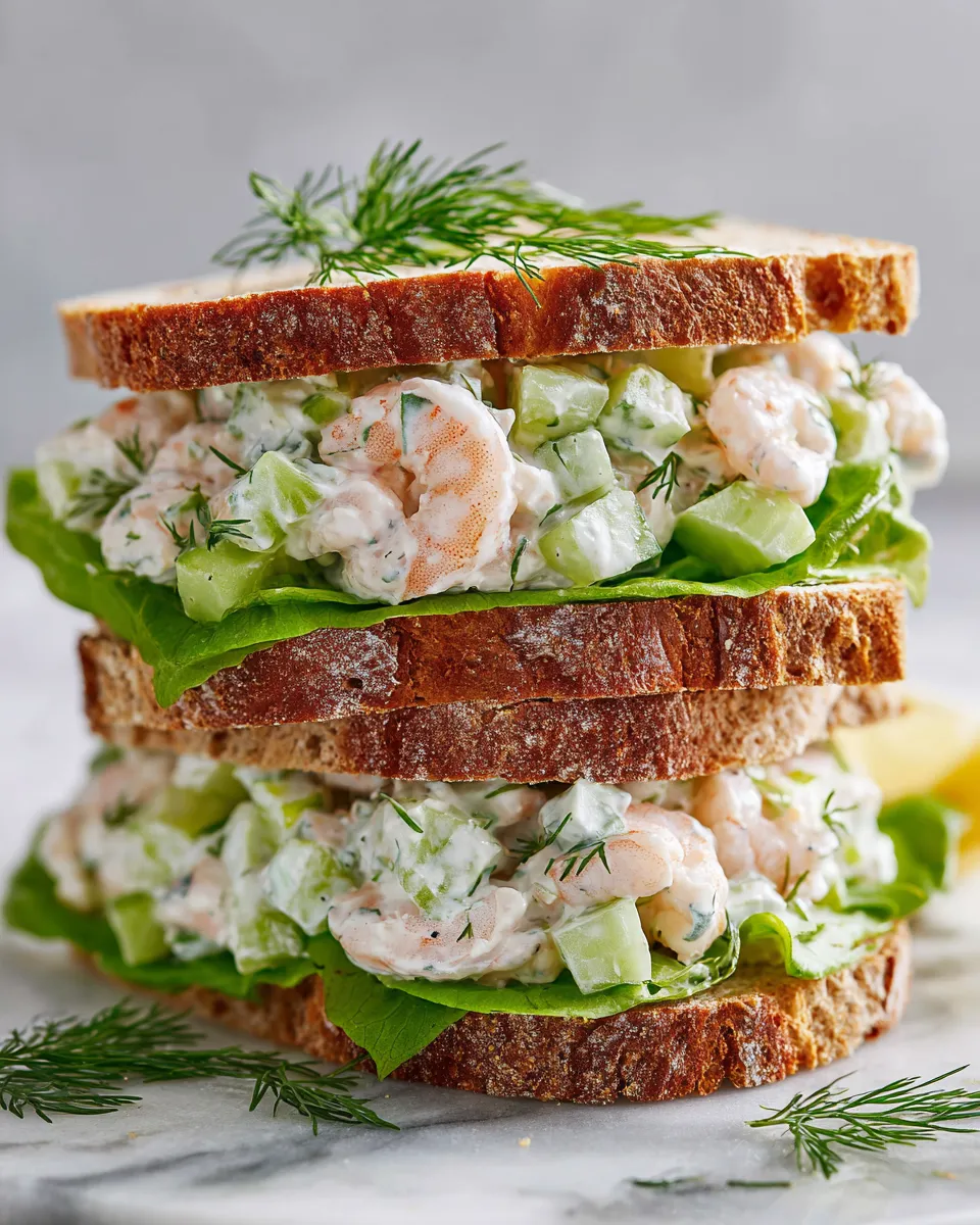 Quick Shrimp Salad Sandwich with Cucumber and Dill, a refreshing and flavorful dish perfect for gatherings, ready in 30 minutes.